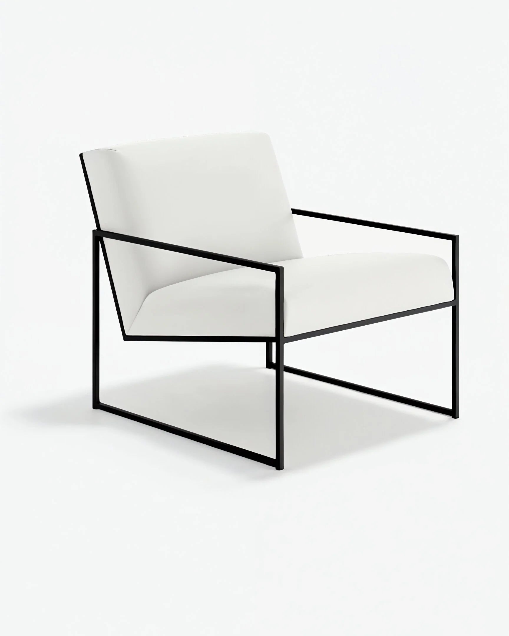 Kent Armchair - Black - Ivory leather